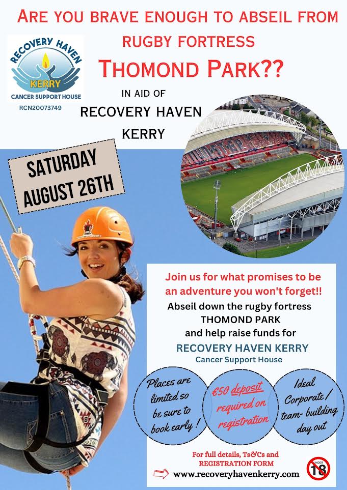 Fundraiser abseil in aid of Recovery Haven